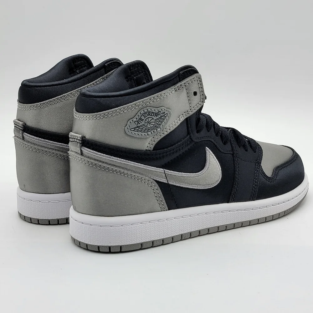NIB!! NWT!! Air Jordan High-Top Sneakers‎ in Black and Gray Satin Finish SIZE 1Y